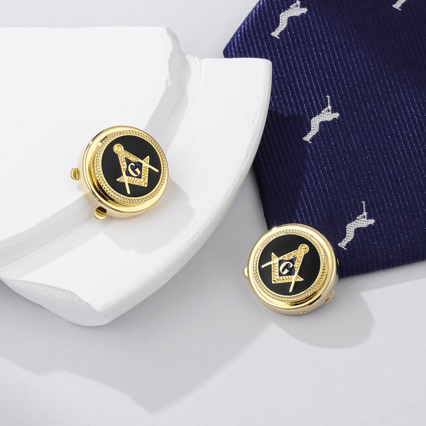 Blue Lodge Freemasonry Button Cover Cufflinks