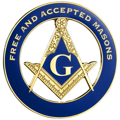 Masonic Blue Emblem Classic Square & Compass  Ideal for Freemason Members Freemasonry Symbol Car Decal