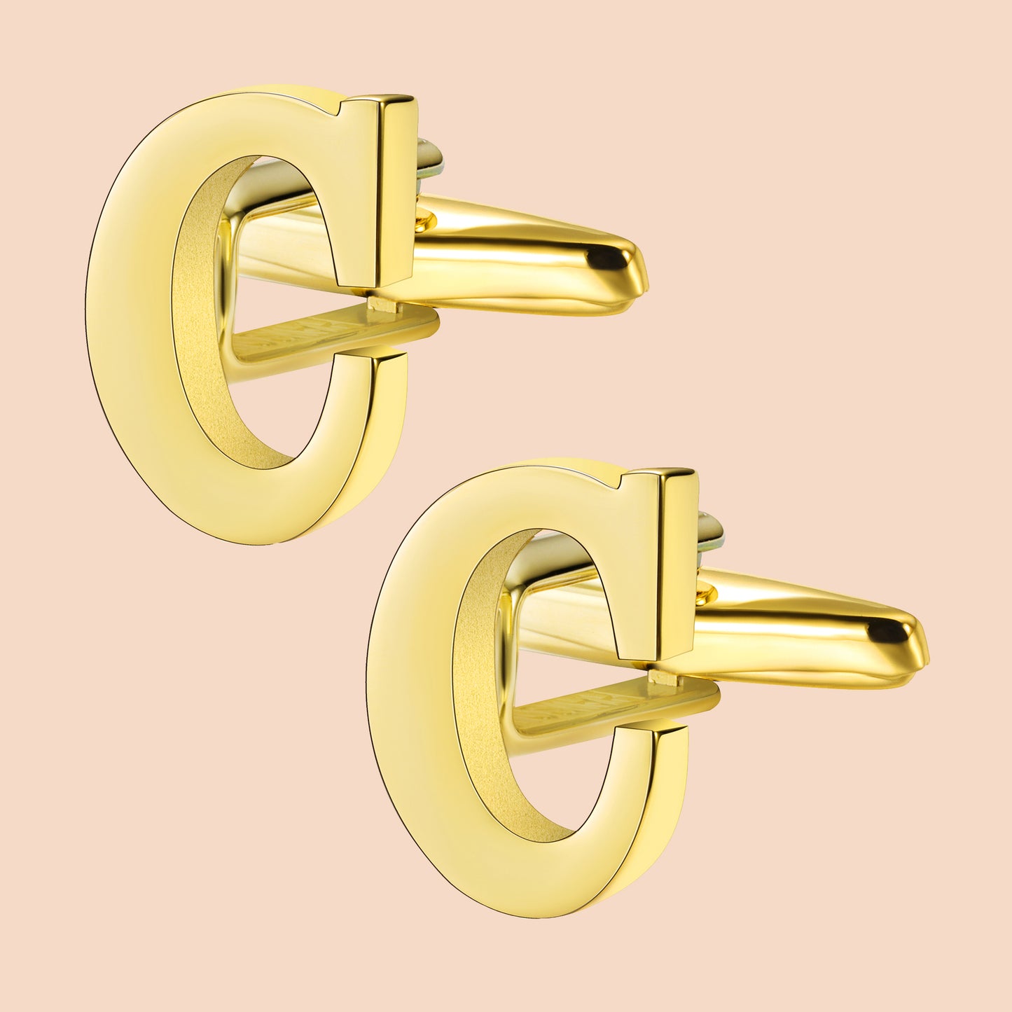 HAWSON Gold Tone Initial Cufflinks for Men