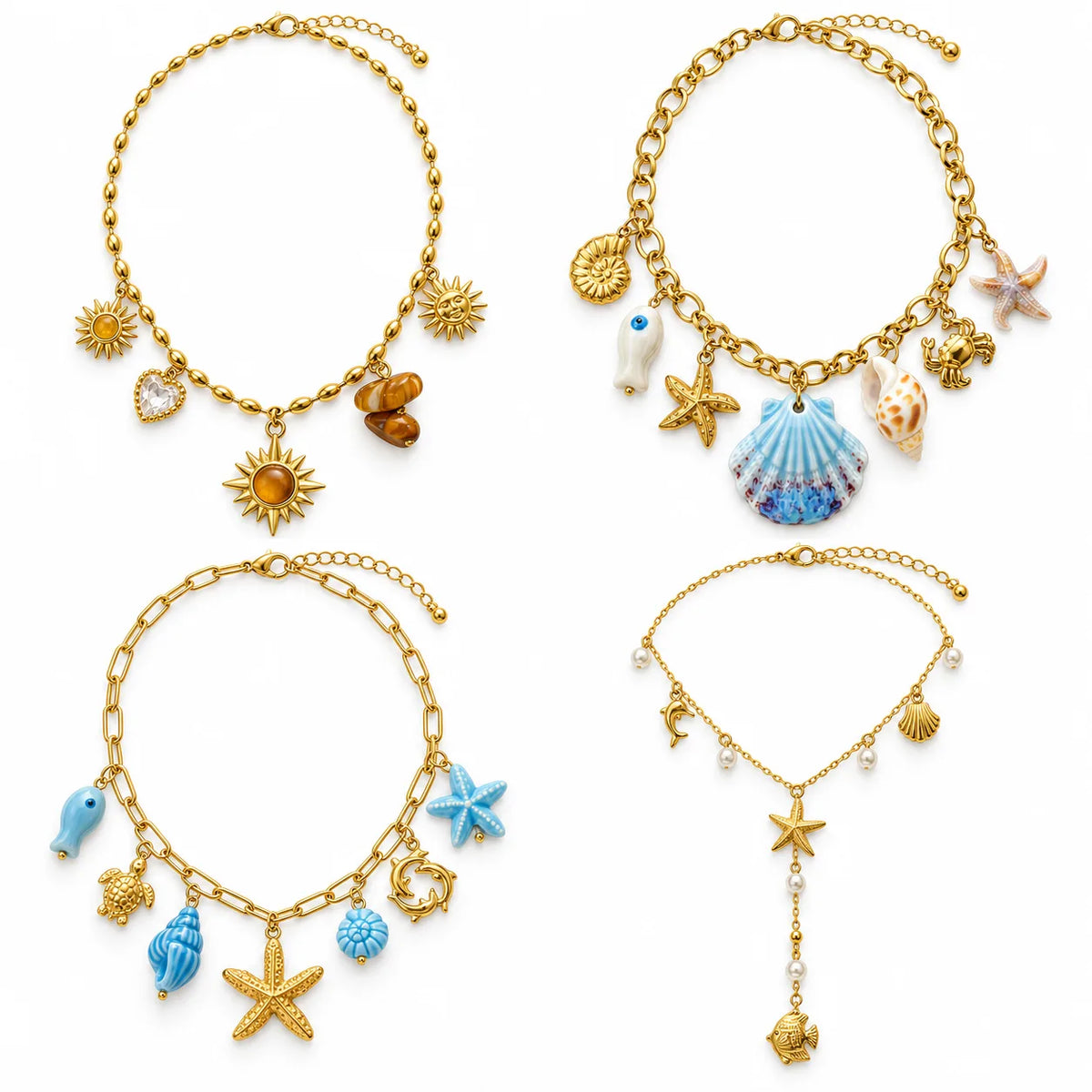 Coastal Boho Layered Necklace Set | Beads & Pearl Accents | Hawson