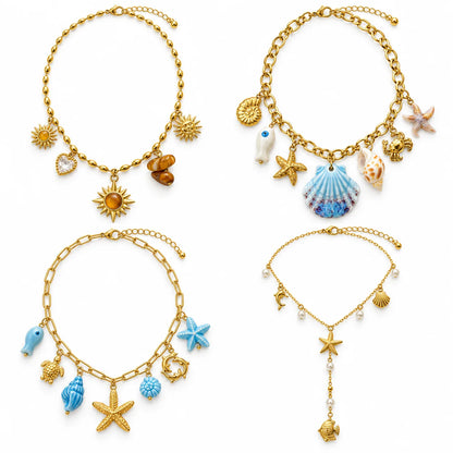 Coastal Boho Layered Necklace Set | Beads & Pearl Accents | Hawson