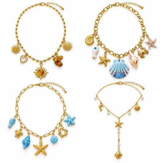 Coastal Boho Layered Necklace Set | Beads & Pearl Accents | Hawson