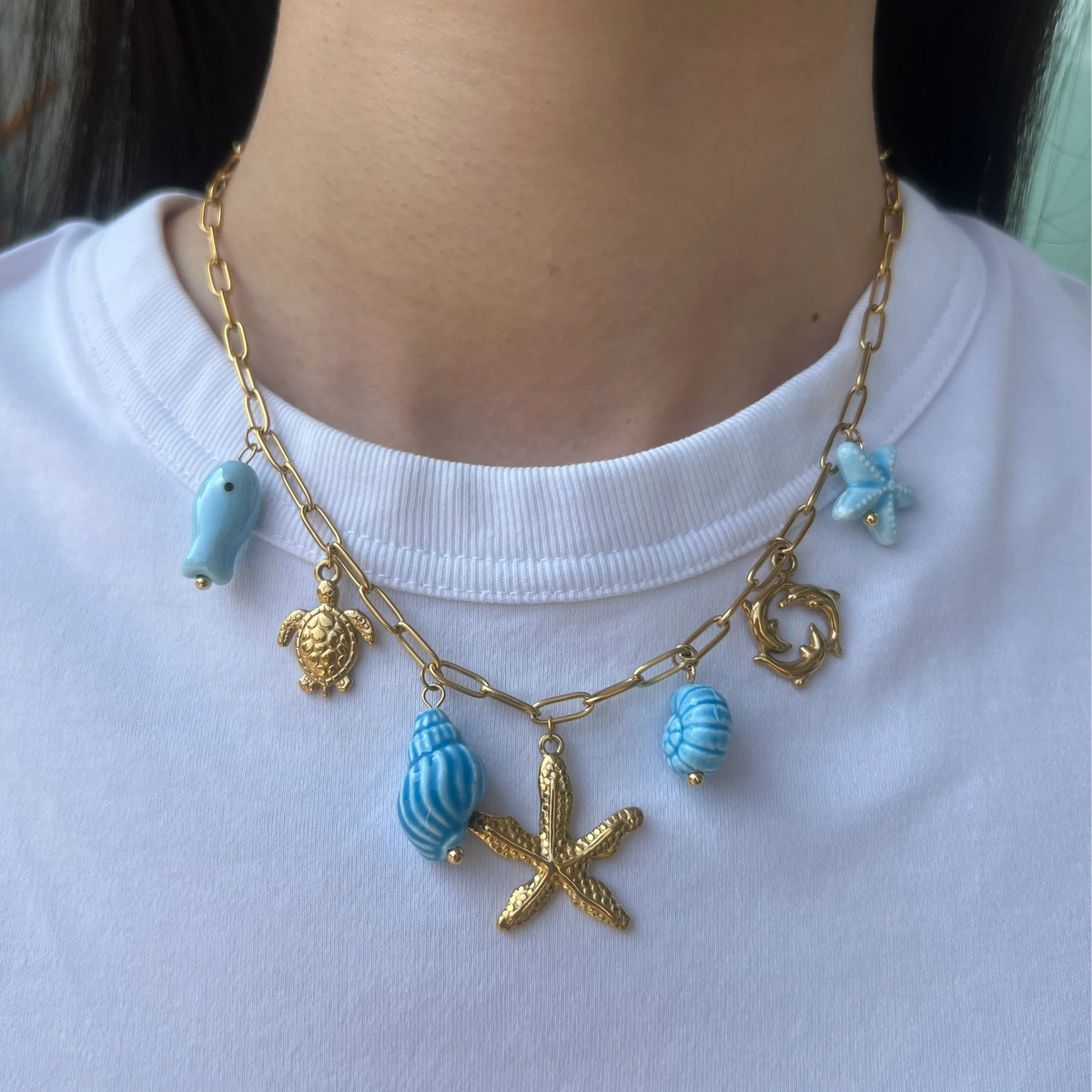 Coastal Boho Layered Necklace Set | Beads & Pearl Accents | Hawson