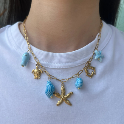 Coastal Boho Layered Necklace Set | Beads & Pearl Accents | Hawson