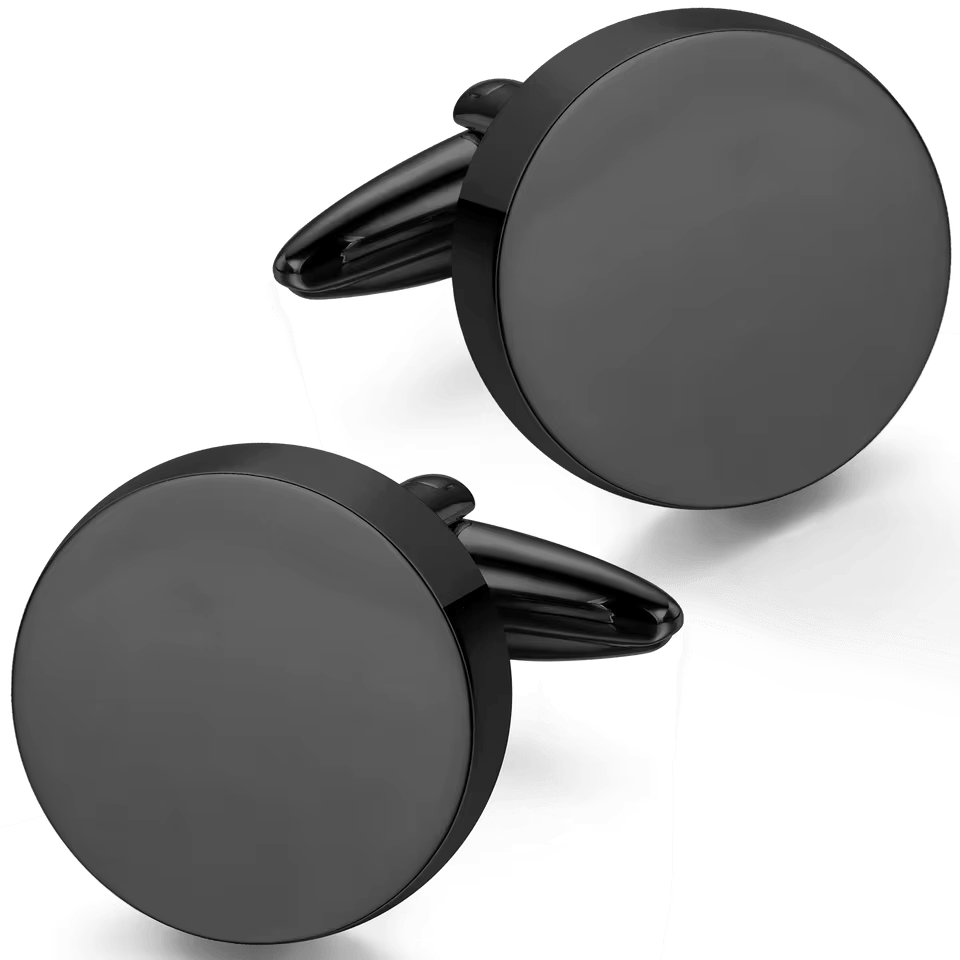 Custom Black Cufflinks for Men Personalized Gift for Groomsmen