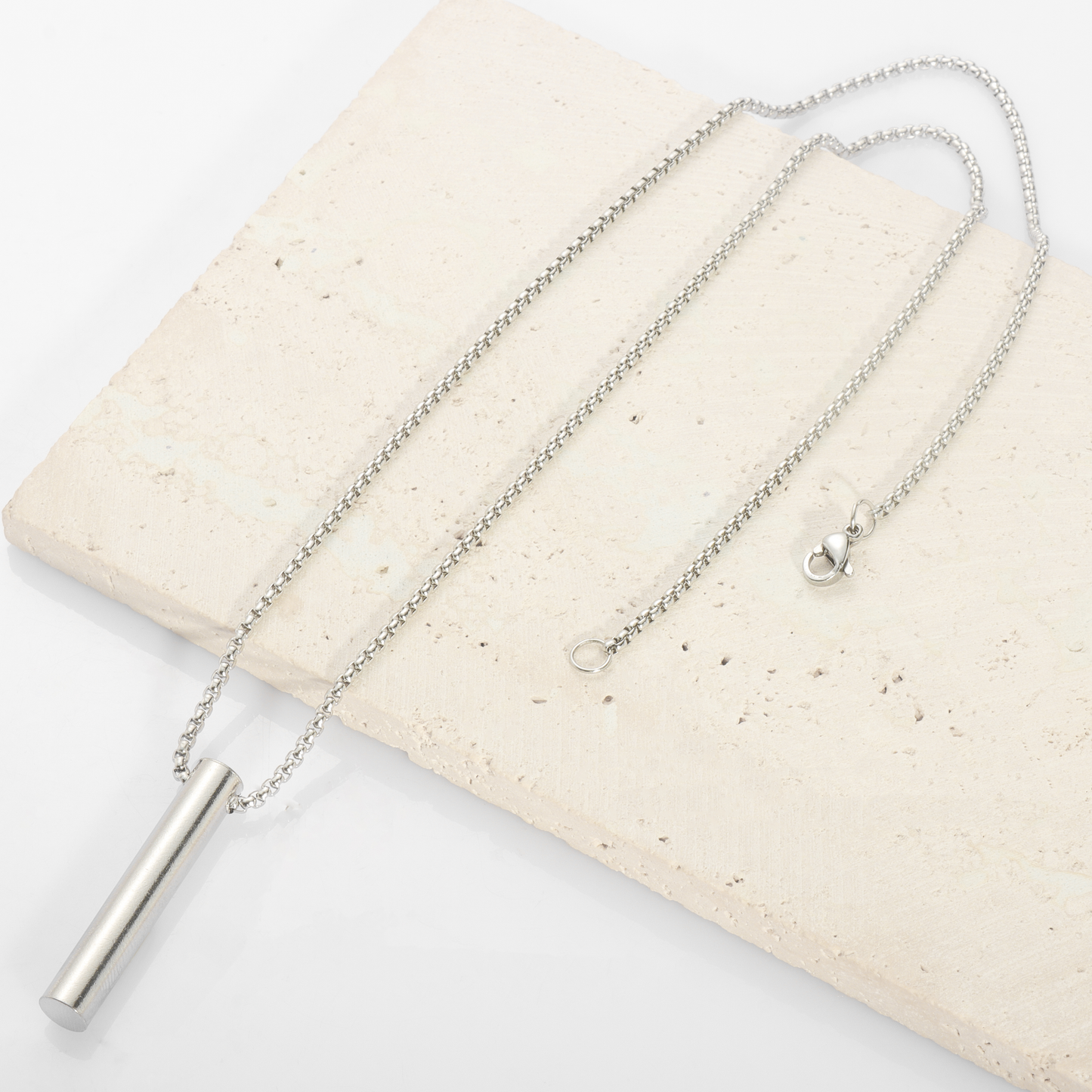 Custom Engraved Bar Necklace Classic Personalized Cylinde Pendant