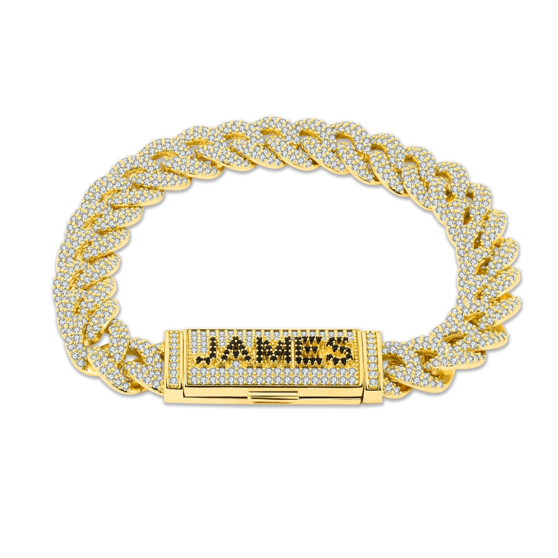 Custom Name Gold Cuban Link Bracelt for Hip hop Enthusiasts and Streetwear Aficionados