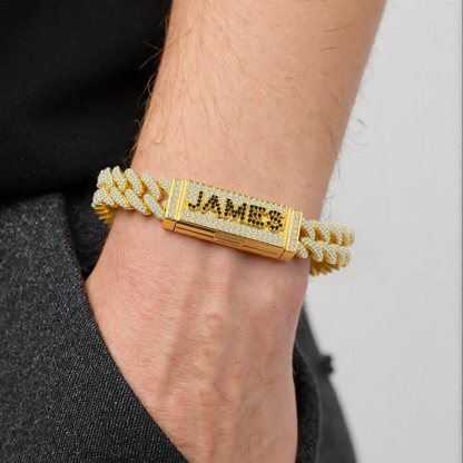 Custom Name Gold Cuban Link Bracelt for Hip hop Enthusiasts and Gift for Streetwear Aficionados