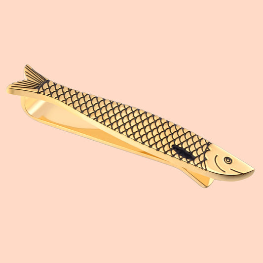 HAWSON 2 inch Gold Color Fish Tie Bar Clip for Men