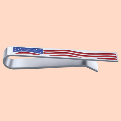 HAWSON 2 inch Americal Flag Tie Bar Clip for Men