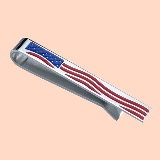 HAWSON 2 inch Americal Flag Tie Bar Clip for Men