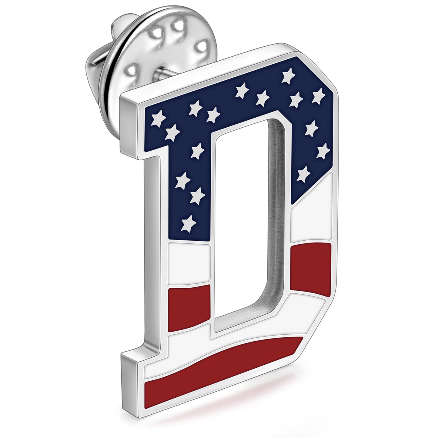 USA Flag Letter Lapel Pin |  A-Z Initial Brooch