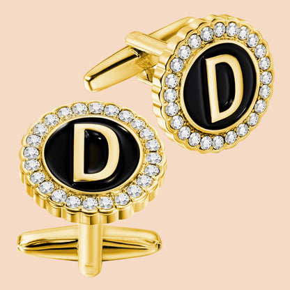 HAWSON Gold Tone Initial Cufflinks for Men