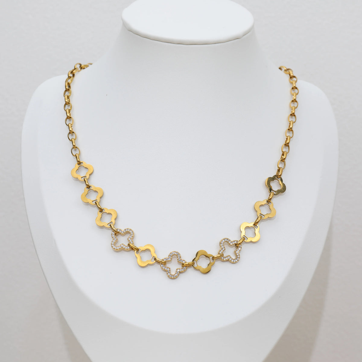 Dainty Clover Chain Necklace Set | 18K Gold Plated | Hawson