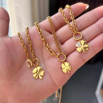 Dainty Four-Leaf Clover Necklace | 304 Stainless Steel | Hawson