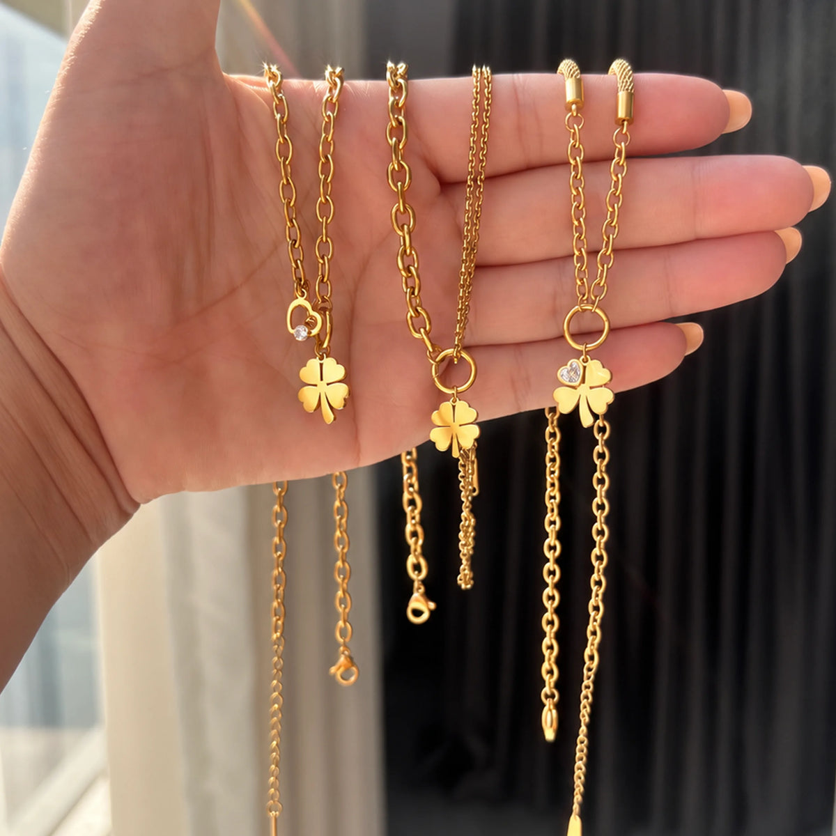 Dainty Four-Leaf Clover Necklace | 304 Stainless Steel | Hawson