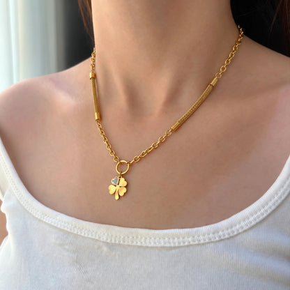 Dainty Four-Leaf Clover Necklace | 304 Stainless Steel | Hawson