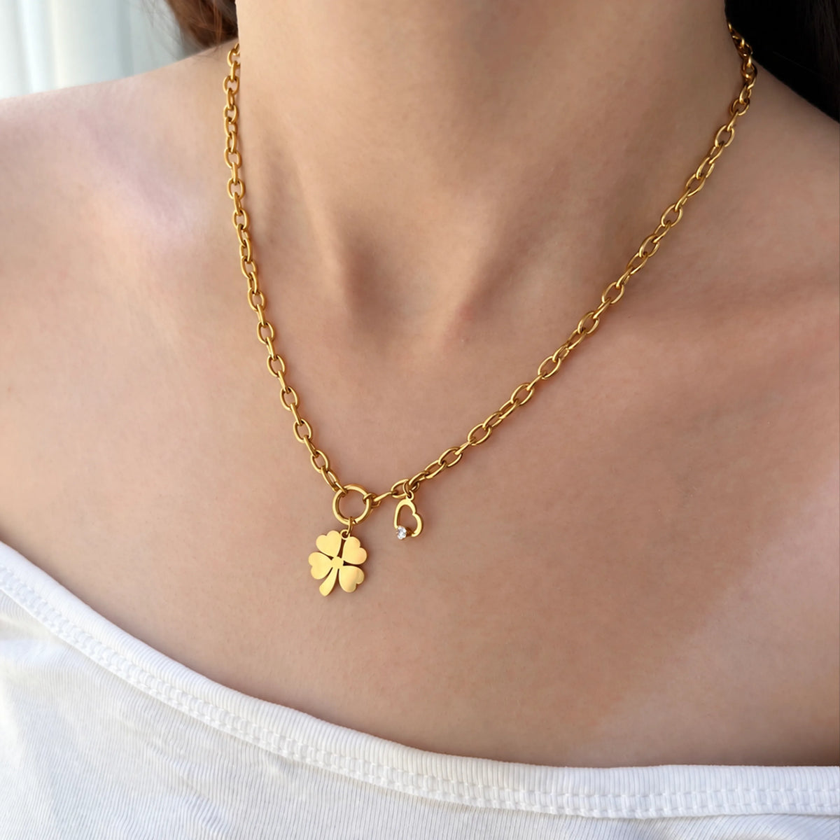 Dainty Four-Leaf Clover Necklace | 304 Stainless Steel | Hawson