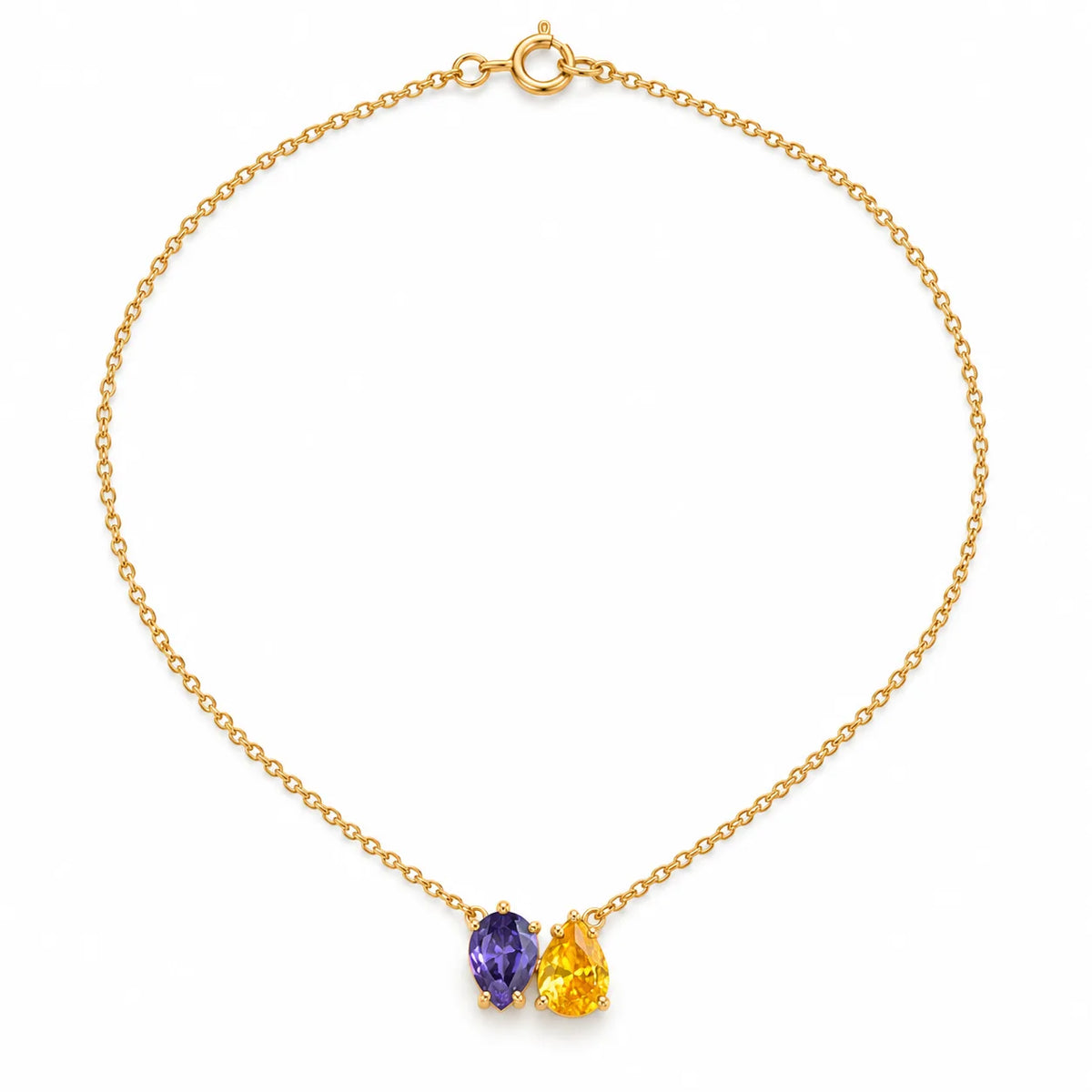 Dainty Gemstone Charm Necklace Set | 18K Gold Plated | Hawson