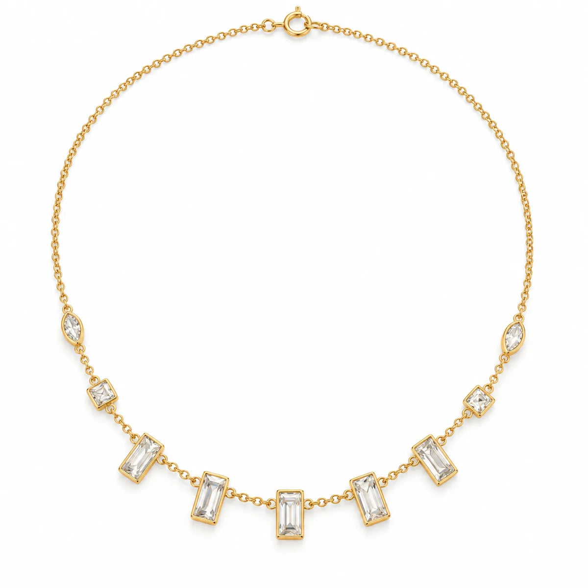 Dainty Gemstone Charm Necklace Set | 18K Gold Plated | Hawson