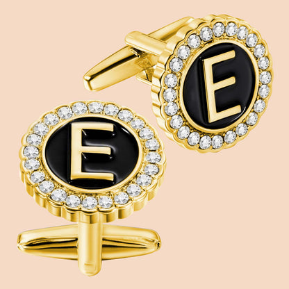 HAWSON Gold Tone Initial Cufflinks for Men