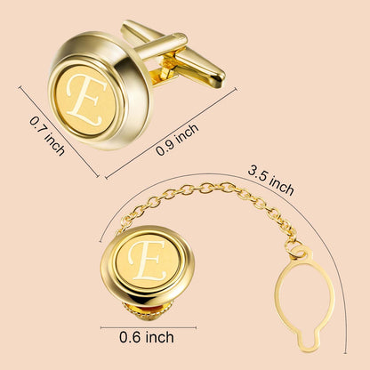 HAWSON Initial Cufflinks and Tie Tack Set for Men