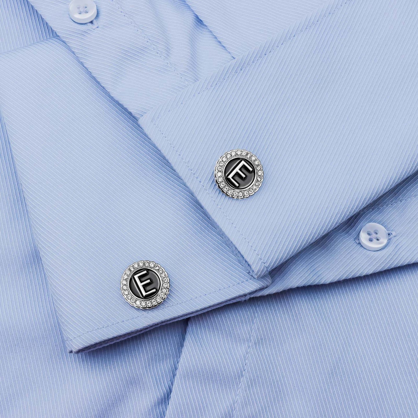 HAWSON Silver Tone Initial Cufflinks for Men