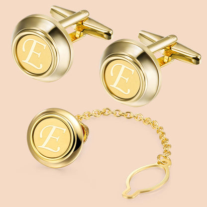 HAWSON Initial Cufflinks and Tie Tack Set for Men