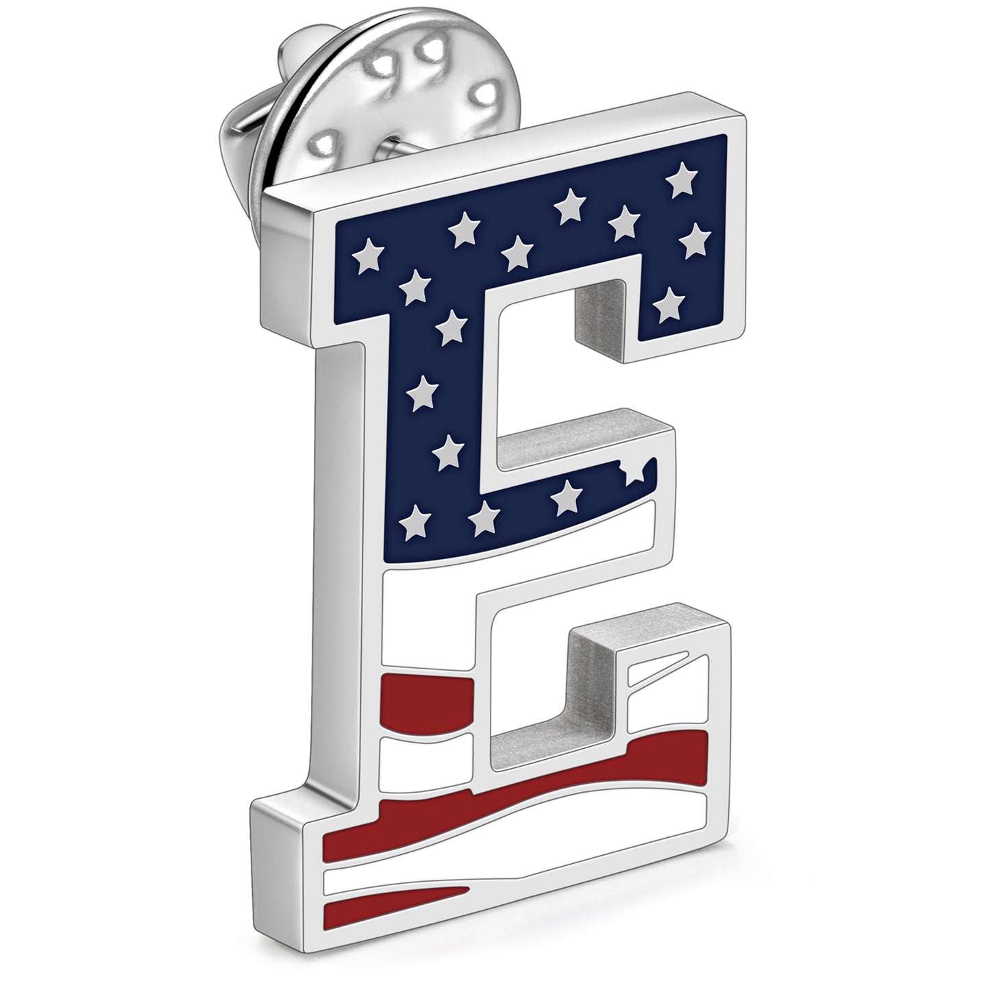 USA Flag Letter Lapel Pin |  A-Z Initial Brooch