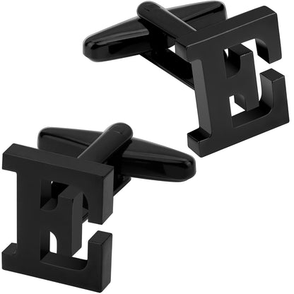 26 Letter Black Cufflinks for Men