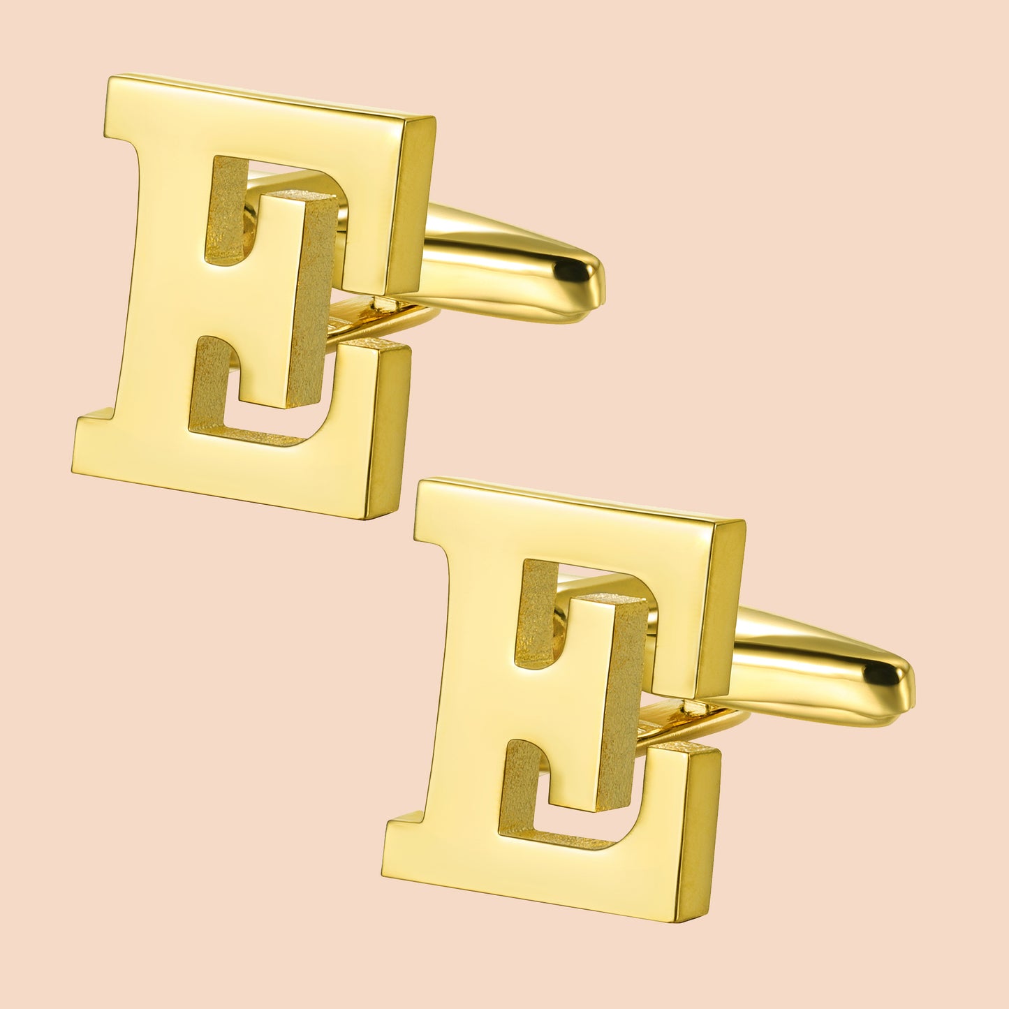 HAWSON Gold Tone Initial Cufflinks for Men