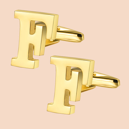 HAWSON Gold Tone Initial Cufflinks for Men