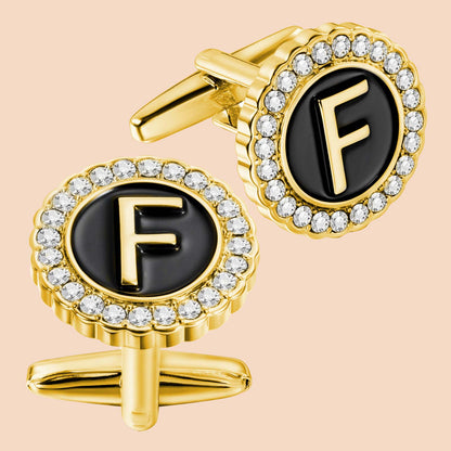 HAWSON Gold Tone Initial Cufflinks for Men