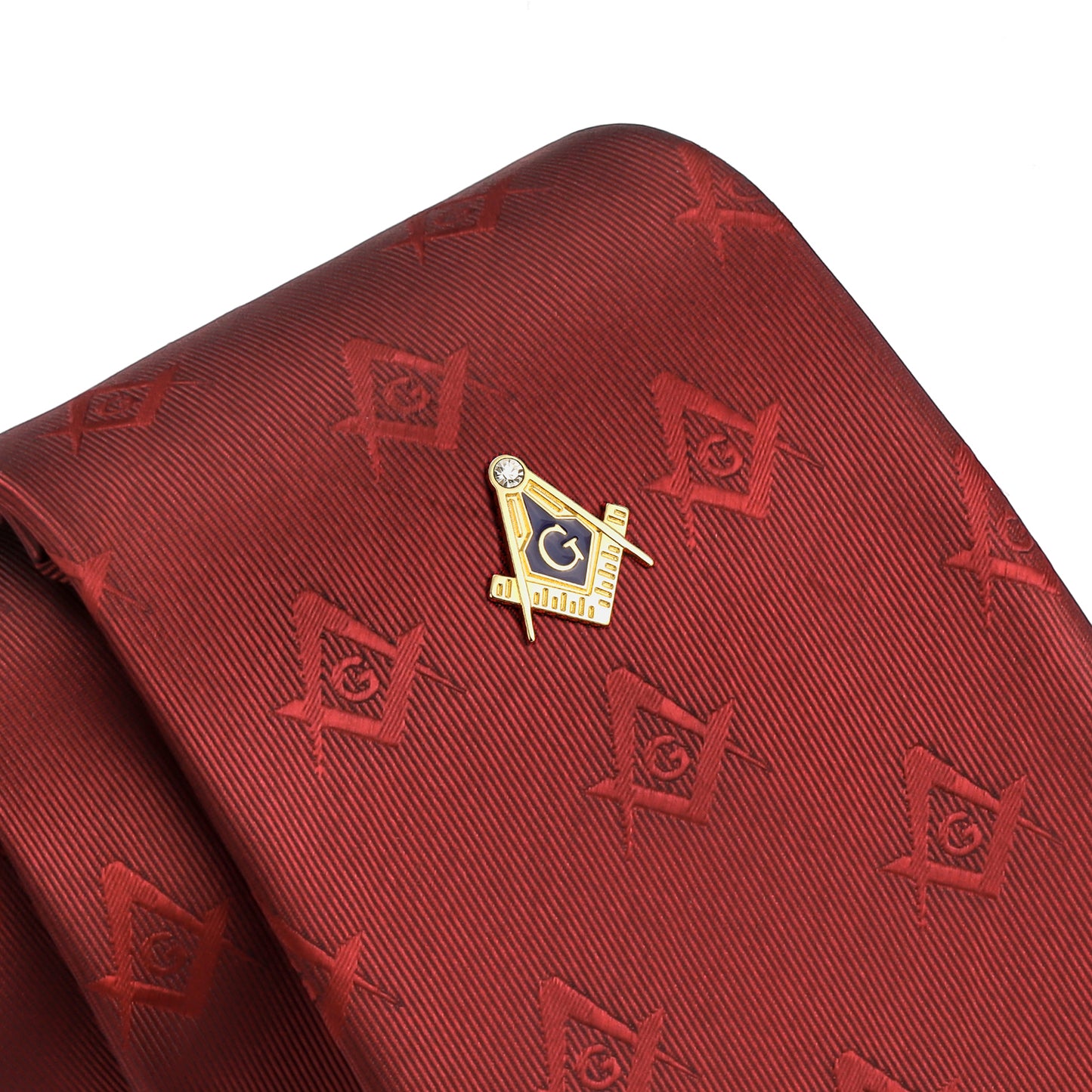 Freemasonry Gold Cufflinks with Masonic Necktie