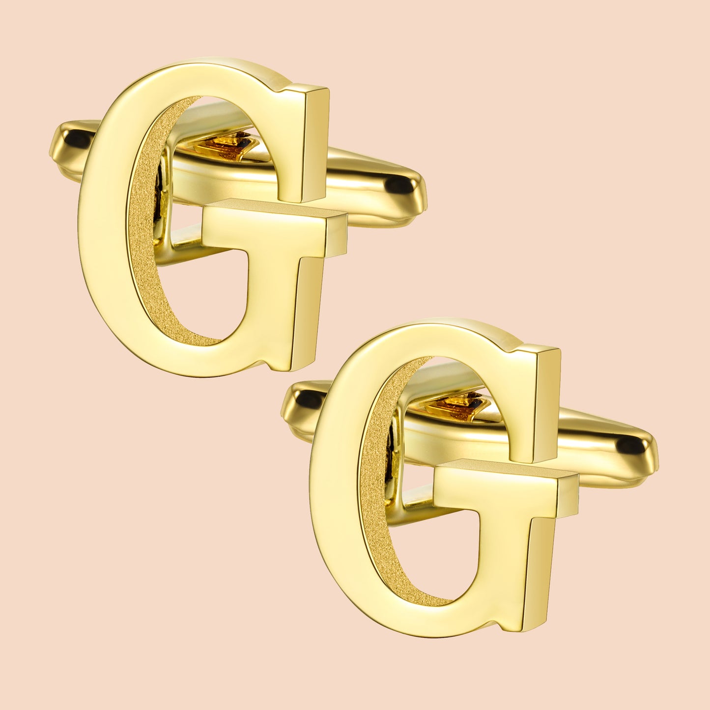 HAWSON Gold Tone Initial Cufflinks for Men