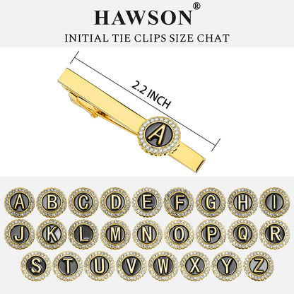Gold Crystal Letter Tie Bar  Initial Tie Clip Size Chart