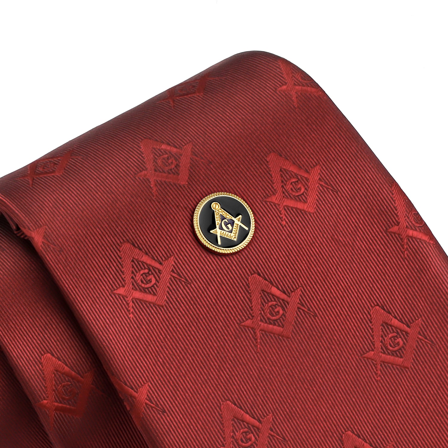 Gold Masonic Blue Lodge Lapel Pin for Red Freemason Tie
