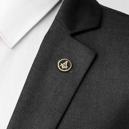 Gold Masonic Blue Lodge Lapel Pin for Suit