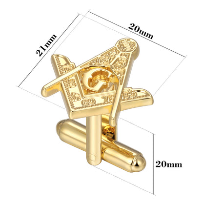 Gold Masonic Cufflinks dimensions image