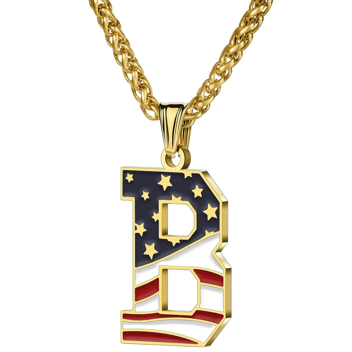 Gold & Silver American Flag Necklace | A–Z | Hawson