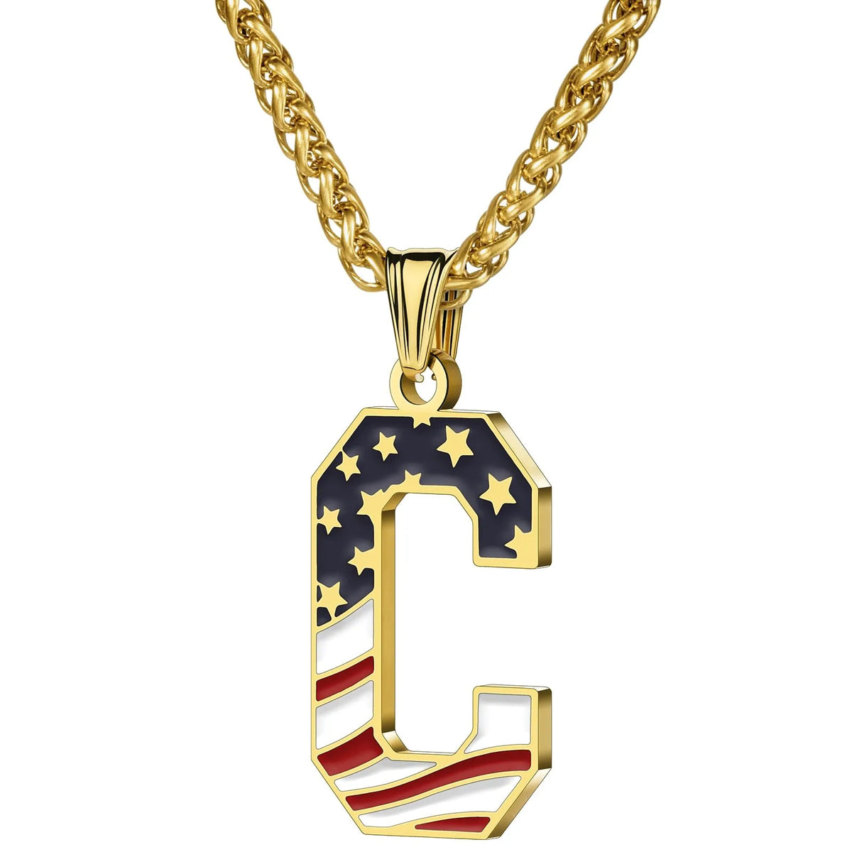 Gold & Silver American Flag Necklace | A–Z | Hawson
