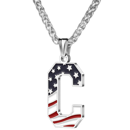 Gold & Silver American Flag Necklace | A–Z | Hawson