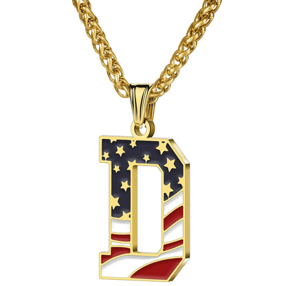 Gold & Silver American Flag Necklace | A–Z | Hawson