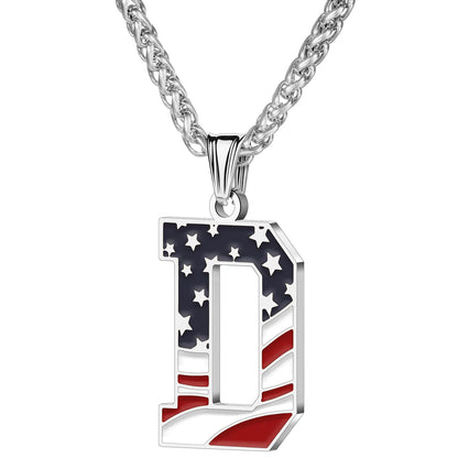 Gold & Silver American Flag Necklace | A–Z | Hawson