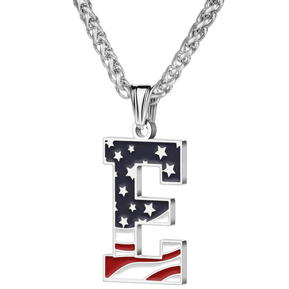 Gold & Silver American Flag Necklace | A–Z | Hawson