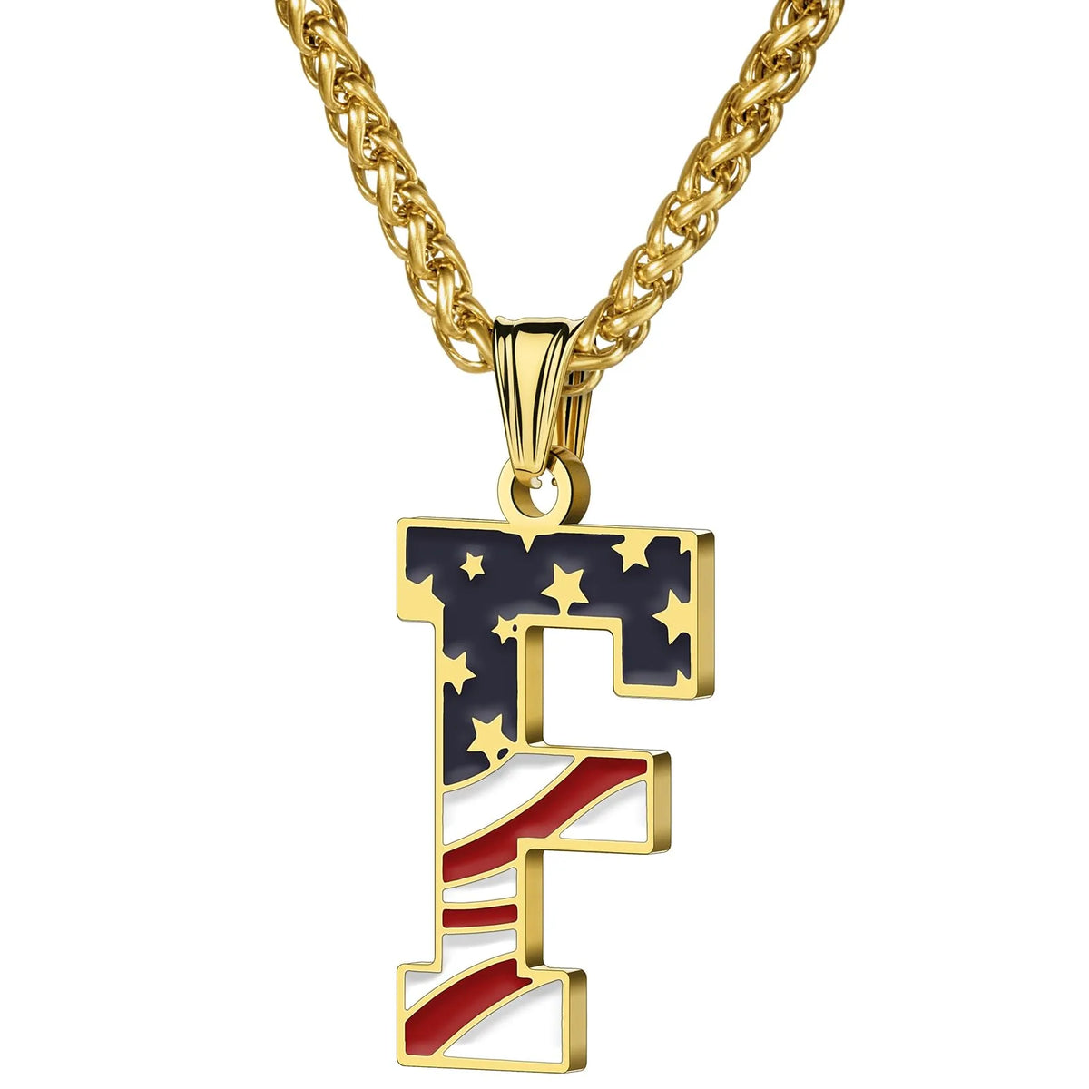 Gold & Silver American Flag Necklace | A–Z | Hawson