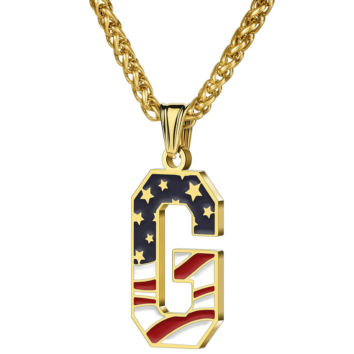 Gold & Silver American Flag Necklace | A–Z | Hawson
