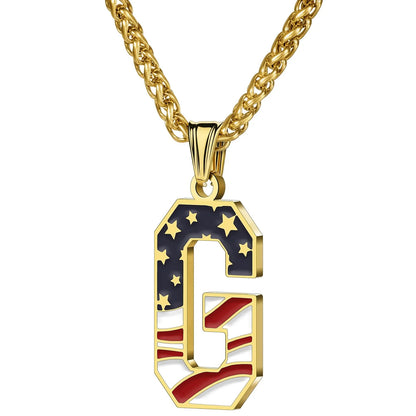 Gold & Silver American Flag Necklace | A–Z | Hawson