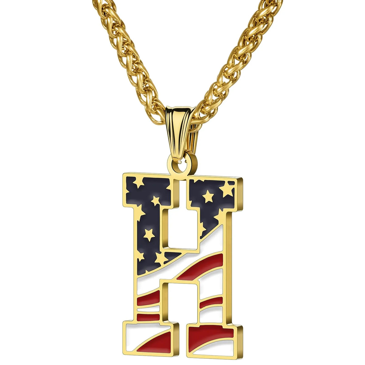 Gold & Silver American Flag Necklace | A–Z | Hawson