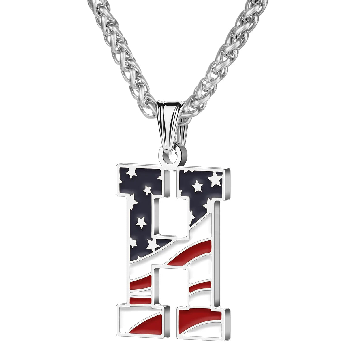 Gold & Silver American Flag Necklace | A–Z | Hawson